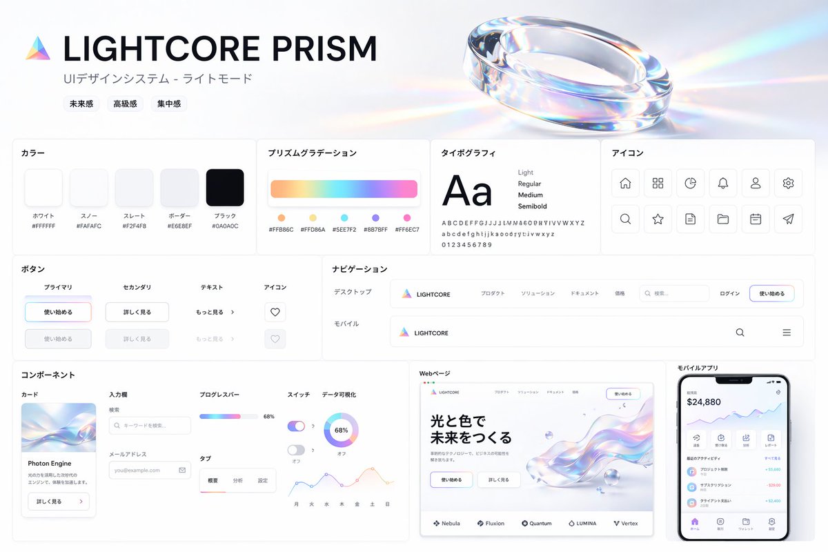 LightCore Prism UI 设计系统