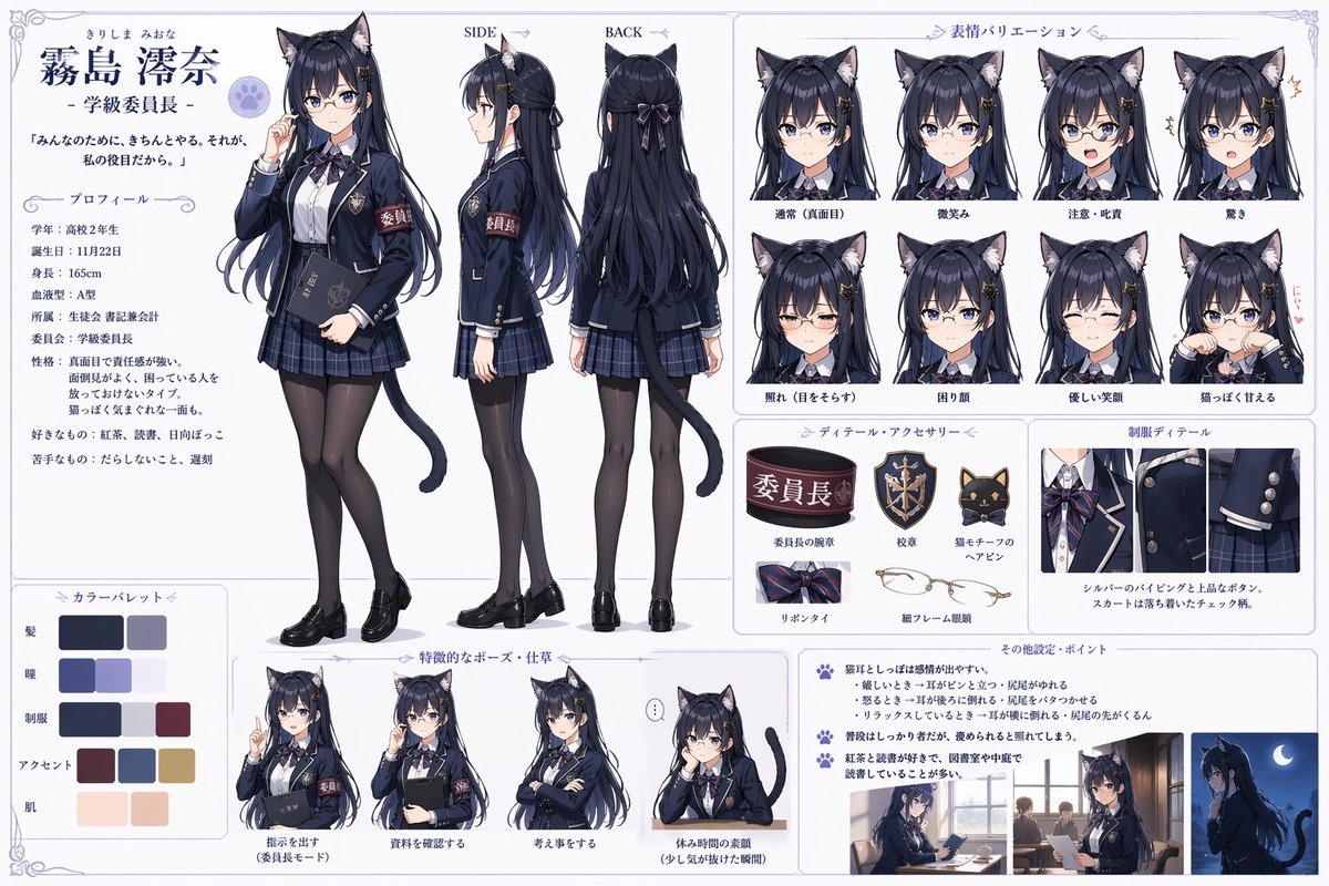 猫耳学生会角色设定稿