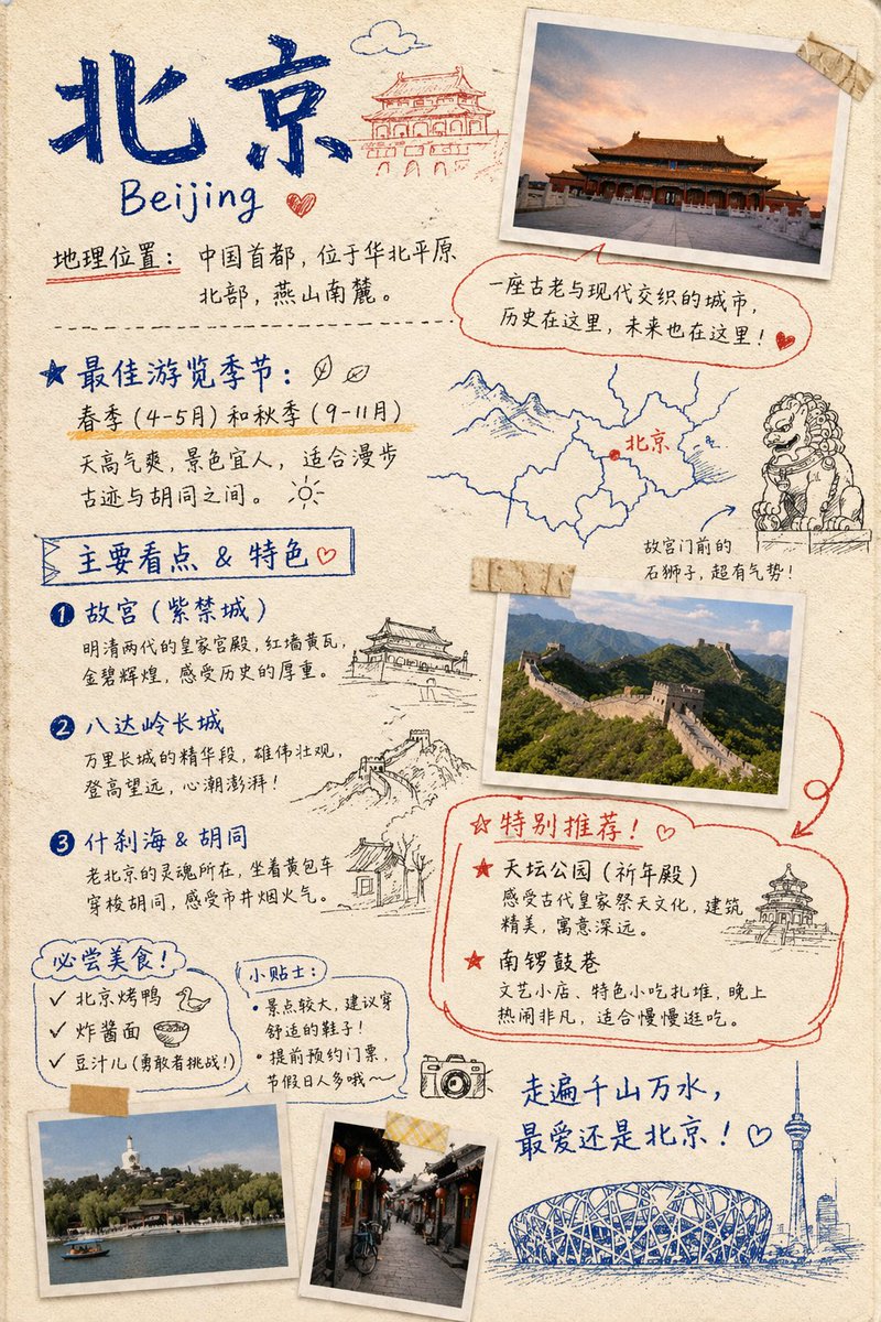 旅行手账风格信息图