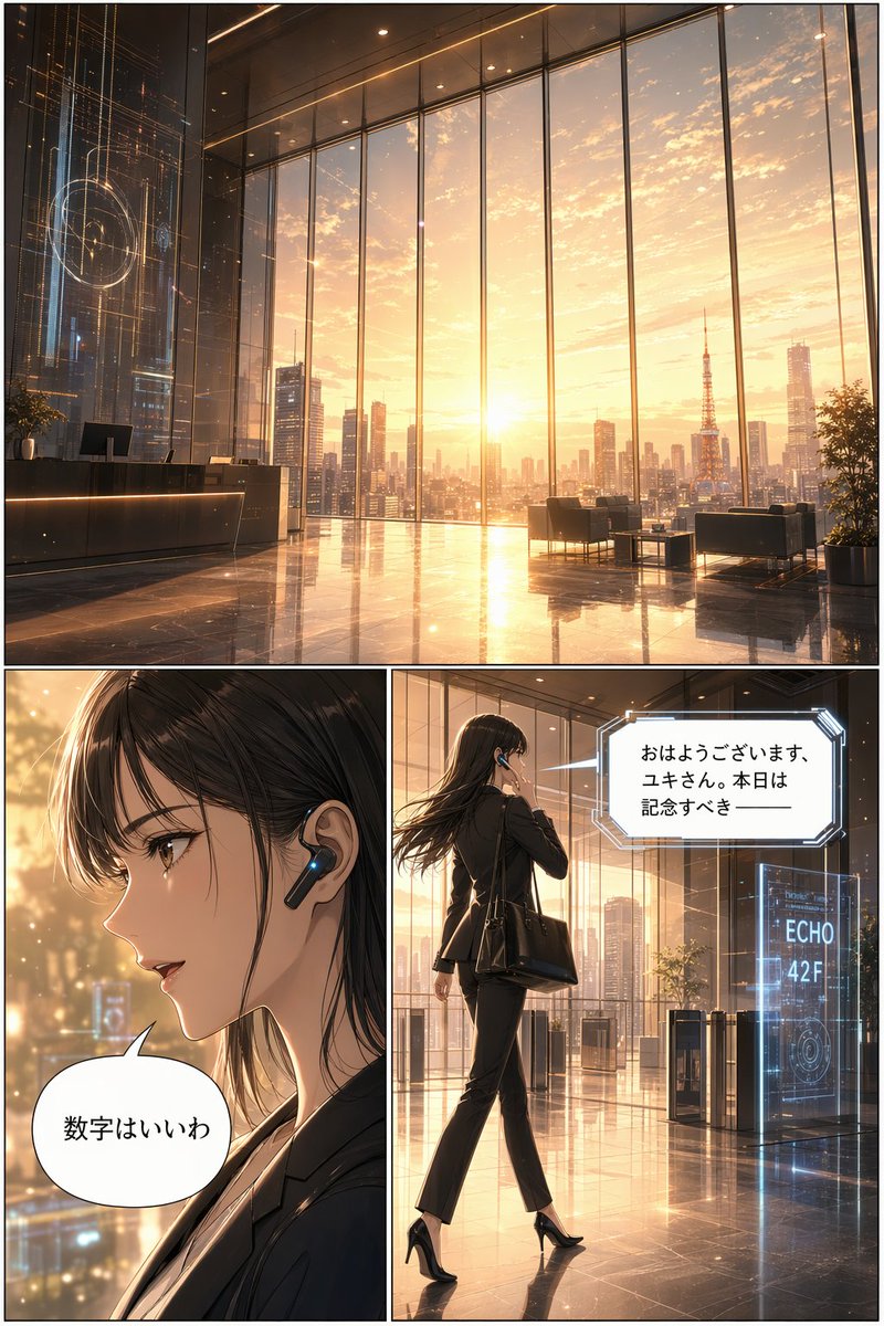 未来企业风格三格漫画页