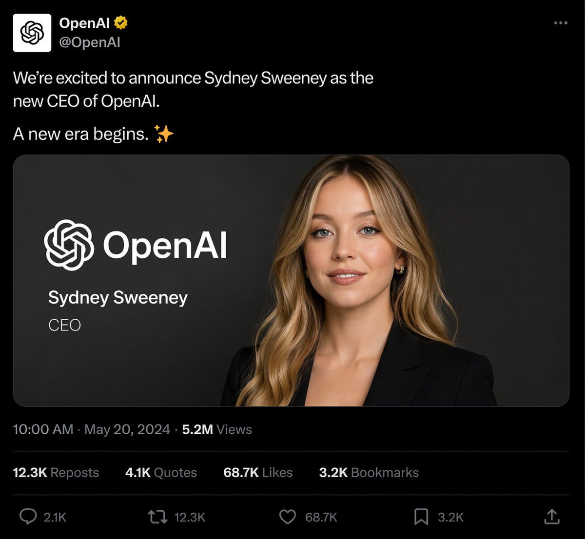 伪造CEO任命公告截图