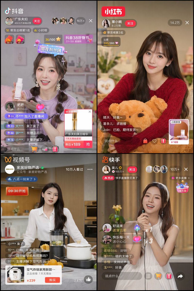 中国直播 App UI 网格图