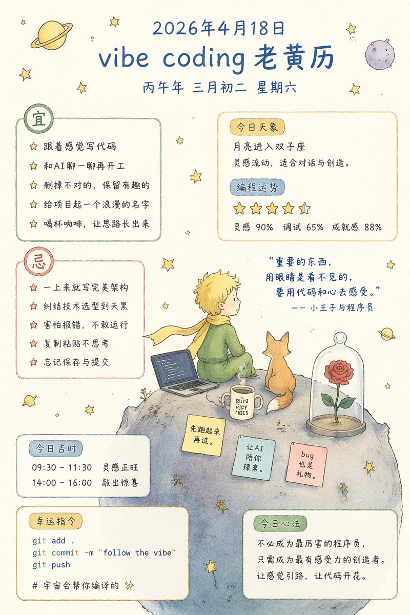 程序员奇想黄历信息图
