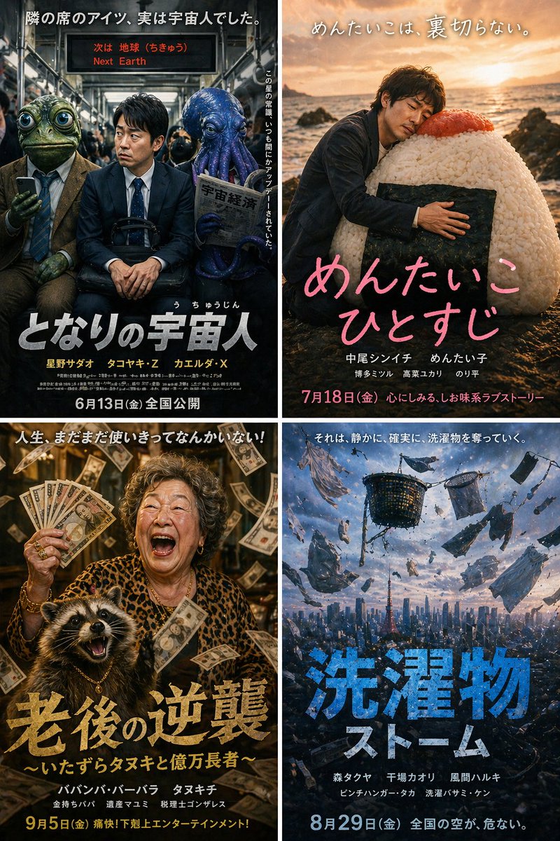 四面恶搞电影海报网格