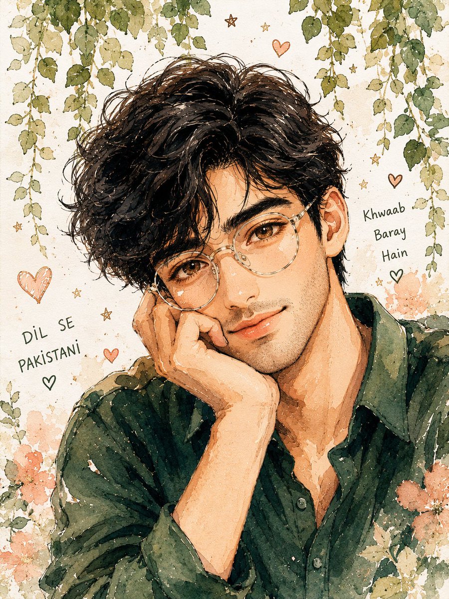 个人资料/头像 - 水彩动漫男性人像:AI 头像灵感示例