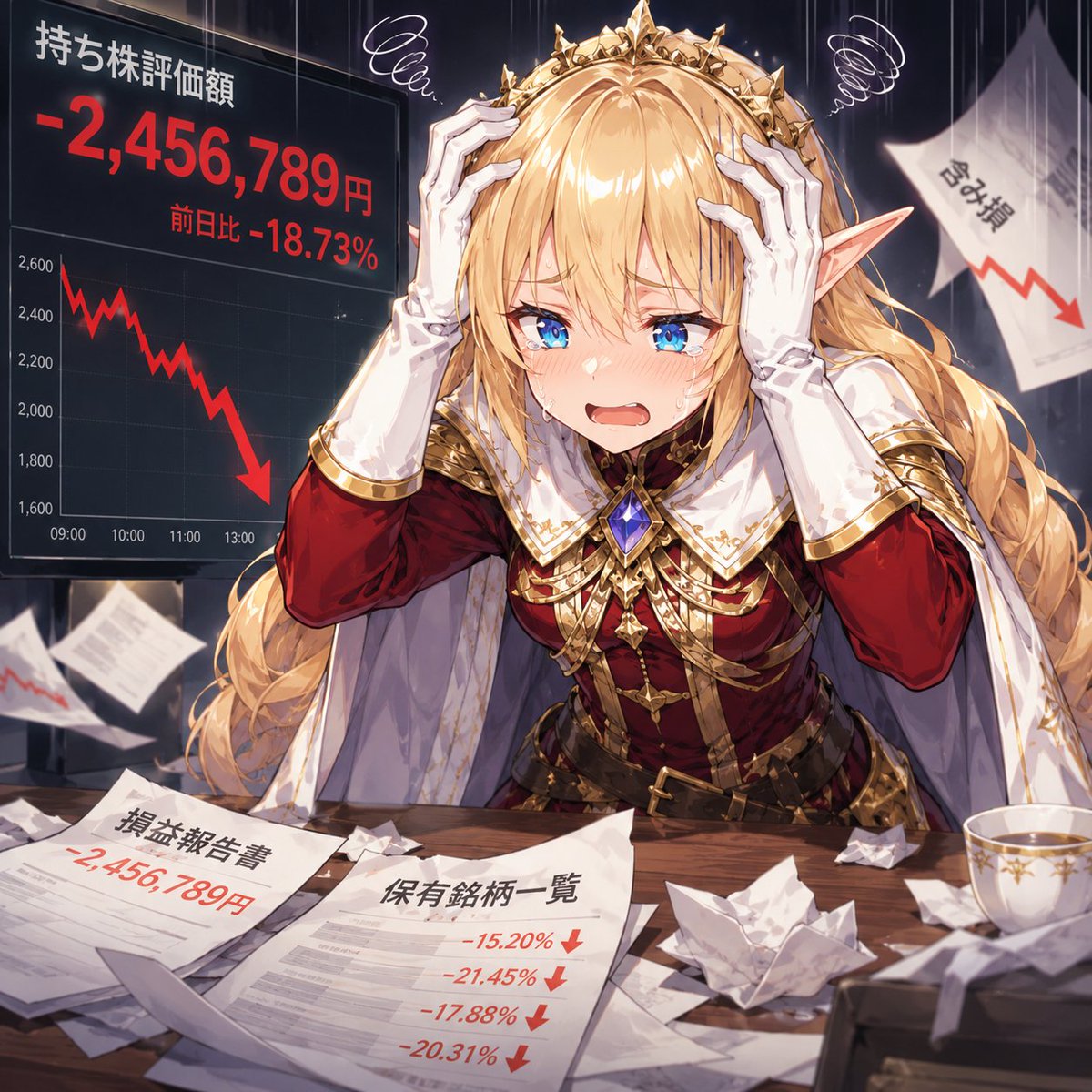 信息图 / 教育视觉 - 精灵女王股市恐慌
