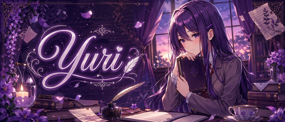紫色动漫 Yuri 横幅